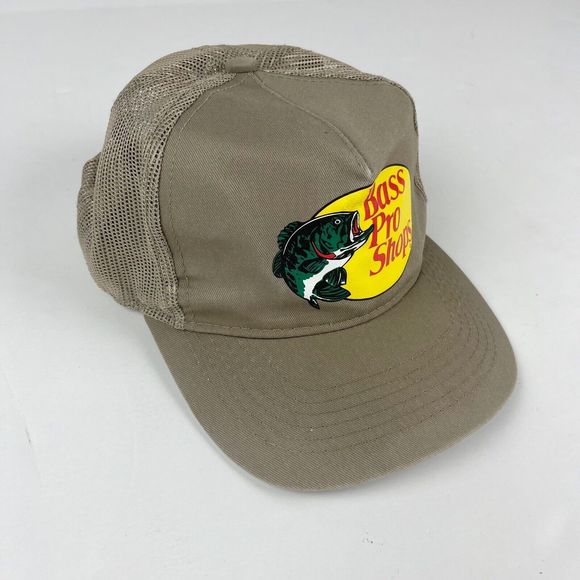Bass Pro Shop Other - Bass Pro Shops Logo Mesh Fishing Hunting Trucker Cap Beige Snapback Hat